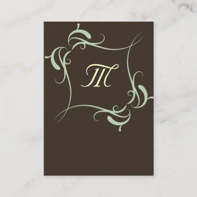 Anpassade Brown Monogram Affärskort Visitkort (Framsida)