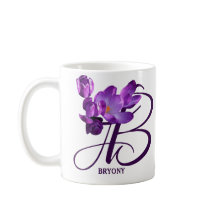 Anpassade Bryony namn lila blommor monogram