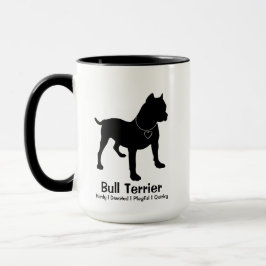 Anpassade Bull Terrier Yin Yang Coffee Mugg