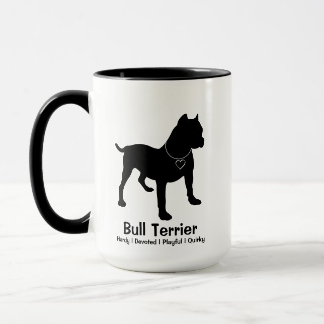 Anpassade Bull Terrier Yin Yang Coffee Mugg (Vänster)