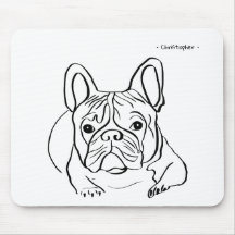 Anpassade Bulldog Line Art Mouse Pad