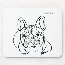 Anpassade Bulldog Line Art Mouse Pad Musmatta