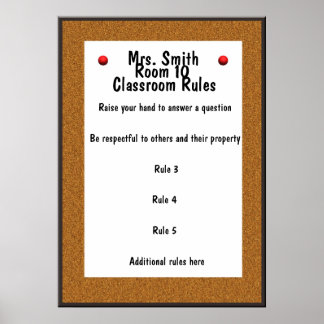 ANPASSADE- Bulletin Board Classroom Regler Poster