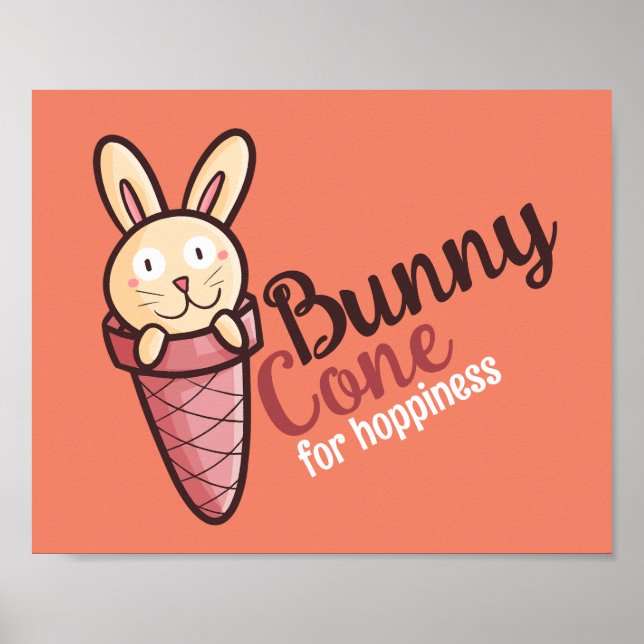 Anpassade Bunny Cone Poster (Framsidan)
