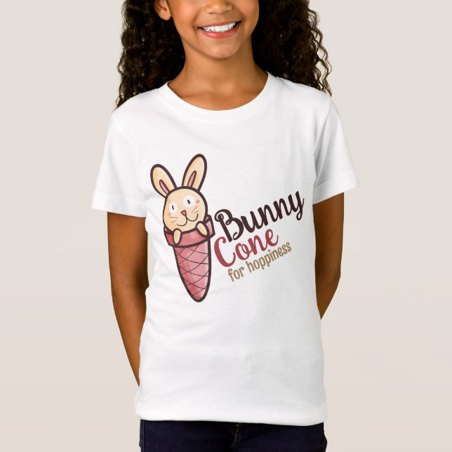 Anpassade Bunny Cone T Shirt (Framsida)