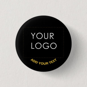 Anpassade Business Add Logotyp Modern Black Knapp