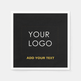 Anpassade Business Add Logotyp Modern Black Pappersservett
