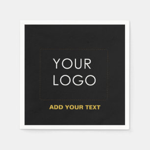 Anpassade Business Add Logotyp Modern Black Pappersservett