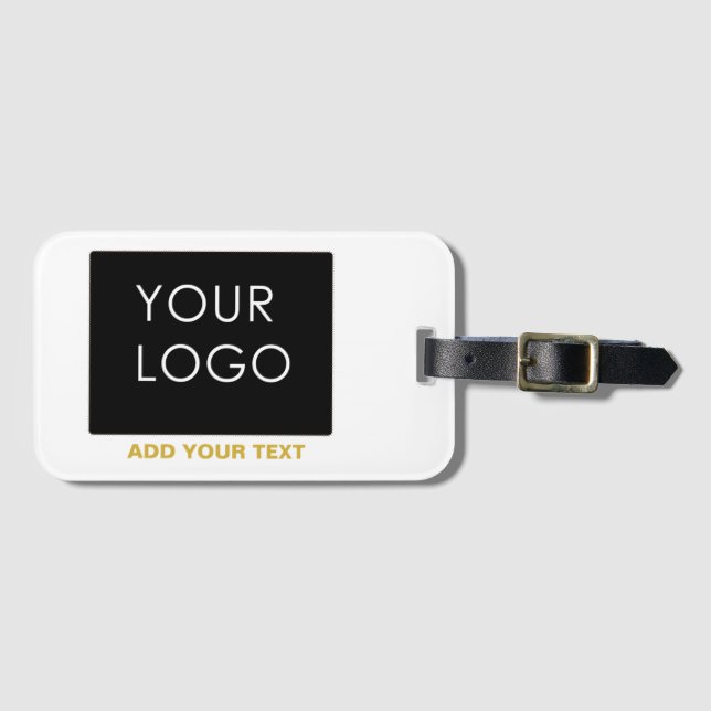 Anpassade Business Add Logotyp Modern White Bagagebricka (Framsida horisontal)