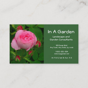 ANPASSADE BUSS.CARD/DEEP ROSA ROS/ROSENKNOPP AROU VISITKORT