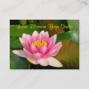 ANPASSADE BUSS.CARD/STORA ROSA LOTUS BLOMMAR VISITKORT
