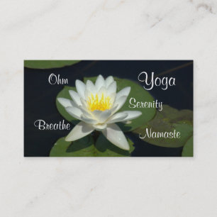 ANPASSADE BUSS.CARD/WHITE LOTUS-BLOMMAR. VISITKORT
