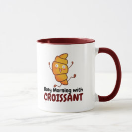 Anpassade Busy Morgon med Croissant Mugg