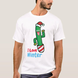 Anpassade Cactus Kärlek Winter T Shirt
