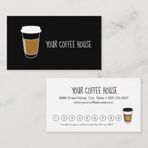 Anpassade Cafe Coffee house business Lojalitetskort