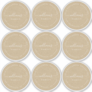 Anpassade Calligraphy Kraft 6 cm 2,36 inch Klistermärken