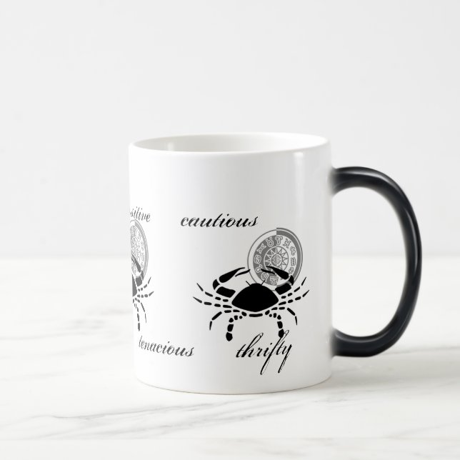 Anpassade Cancer Crab-egenskaper för Zodiac mellan Magisk Mugg (Höger)
