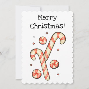 Anpassade Candy cane - God jul-kort Julkort