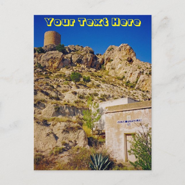 Anpassade Castalla Castle, Spanien, vykort (Framsida)