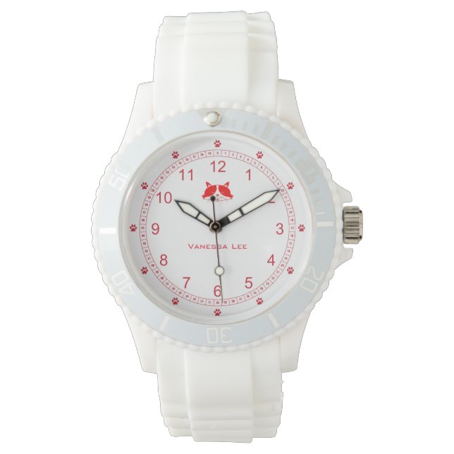 Anpassade Cat Dam Watch i Red Armbandsur (Framsida)