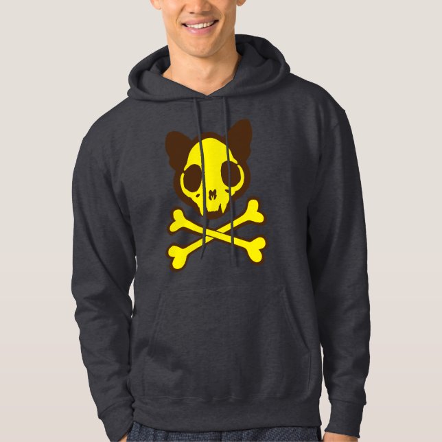 Anpassade Cat Skull och Crossbone Hoodie (Framsida)