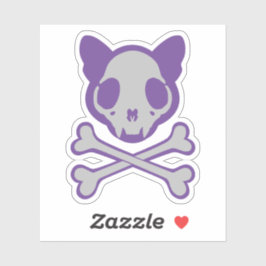 Anpassade Cat Skull och Crossbone Klistermärken