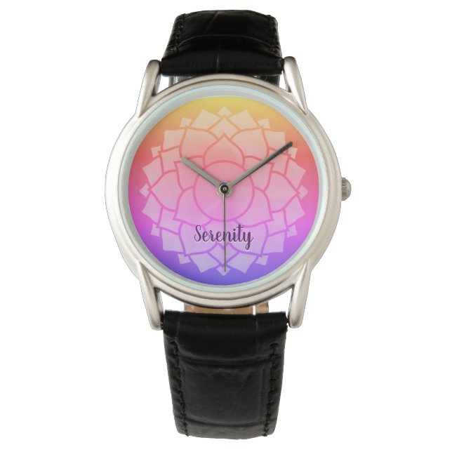 Anpassade Chakra Design Personlig Namn Ombre Armbandsur (Framsida)