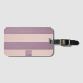 Anpassade Champagne & Mulberry Stripe Bagagebricka