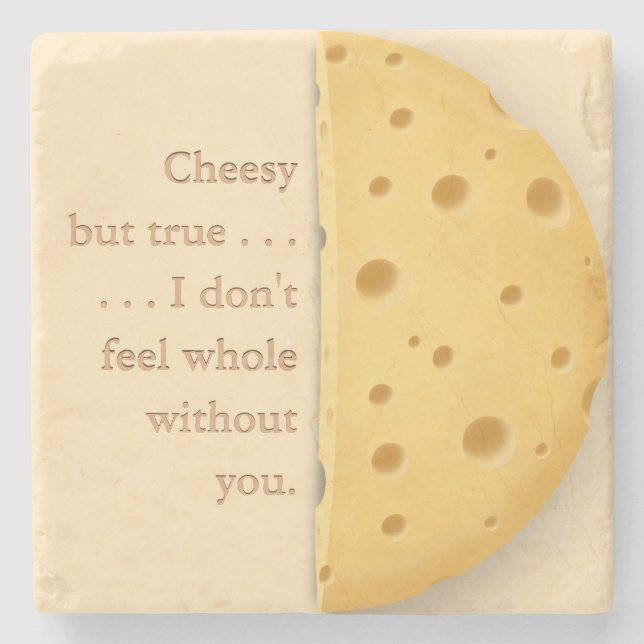 Anpassade Cheesy Message Charming Cheese Älskare Stenunderlägg (Framsidan)