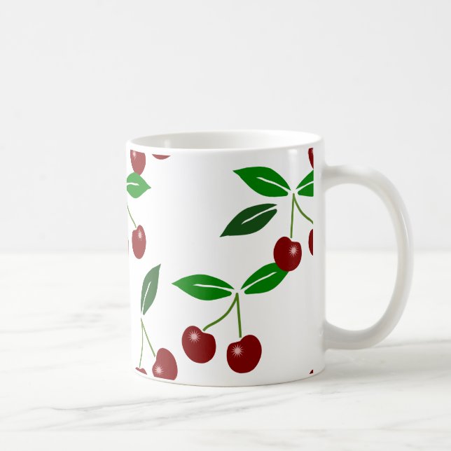 Anpassade Cherry Seamless Mönster Kaffemugg (Höger)