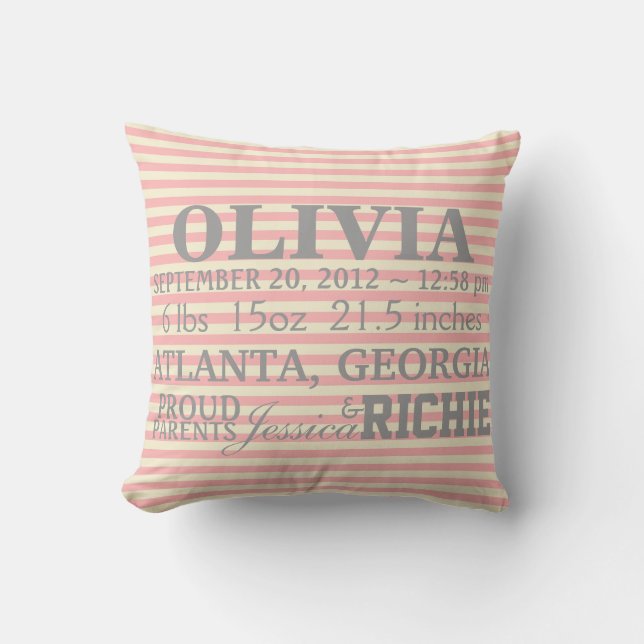 Anpassade Chevron Baby Nursery Pillow Kudde (Framsida)