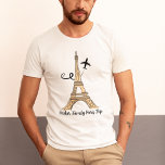Anpassade, Chicen Resa, Eiffel Torn T Shirt<br><div class="desc">Anpassa de här minimalistiska T-shirtarna för chic i Paris till din familjeåterförening eller flickorna resa. En konstnärlig teckning i Eiffel torn med ett flygplan som flyger bakom den för att symbolisera flygresan. Kursivt skript för cute-anpassningsbar.</div>