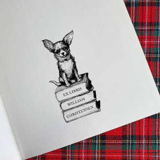 Anpassade Chihuahua Bookplate Stämpel