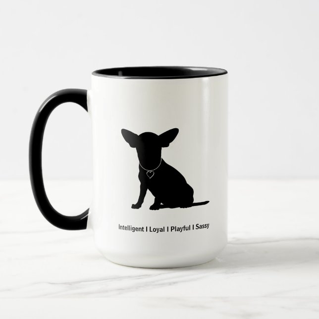 Anpassade Chihuahua Yin Yang Coffee Mugg (Vänster)
