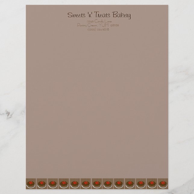 Anpassade Chocolate Cake BakeryLetterhead Brevhuvud (Framsida)