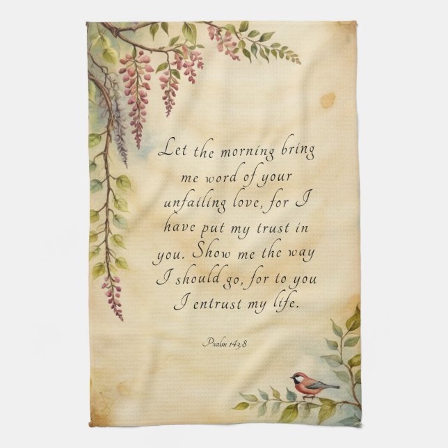 Anpassade Christian Bible Verse Art Kökshandduk (Vertikal)