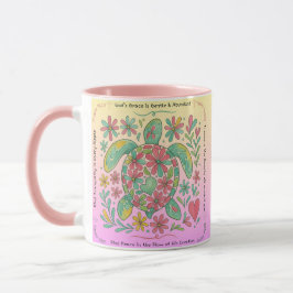 Anpassade Christian Design, Sea Turtle, Rosa Mugg