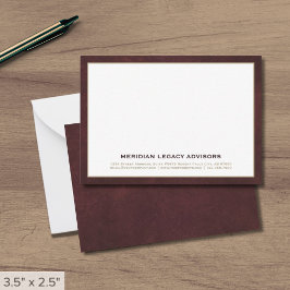 Anpassade Classic Business Note Card Anteckningskort