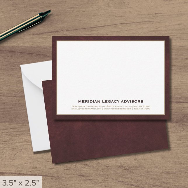 Anpassade Classic Business Note Card Anteckningskort (Skapare uppladdad)