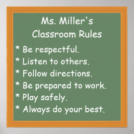 Anpassade Classroom Regler Poster