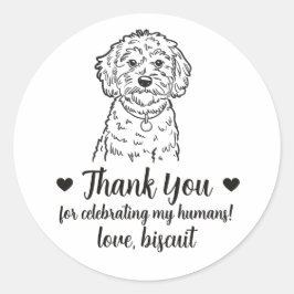 Anpassade Cockapoo Hund Bröllop Present Klistermär Runt Klistermärke