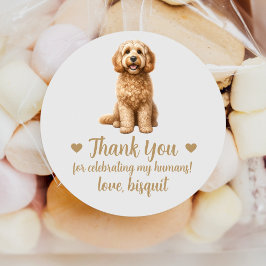 Anpassade Cockapoo Hund Bröllopspresent Sticker Runt Klistermärke
