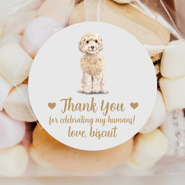 Anpassade Cockapoo Hund Bröllopspresent Sticker Runt Klistermärke