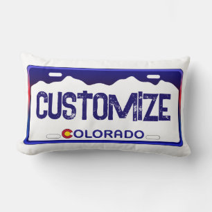Anpassade Colorado Blue-registreringsskylt kudde