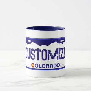 Anpassade Colorado Blue-registreringsskylt mugg