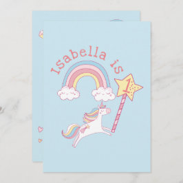 Anpassade Colorful Unicorn Magic Trollspö Birthday Inbjudningar