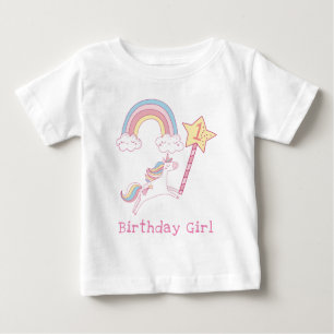 Anpassade Colorful Unicorn Magic Trollspö Birthday T Shirt