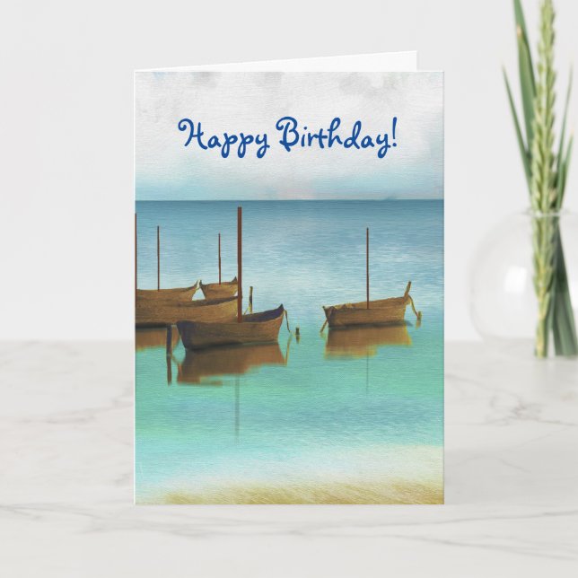 ANPASSADE COOLA BOATS BIRTHDAY KORT (Framsida)