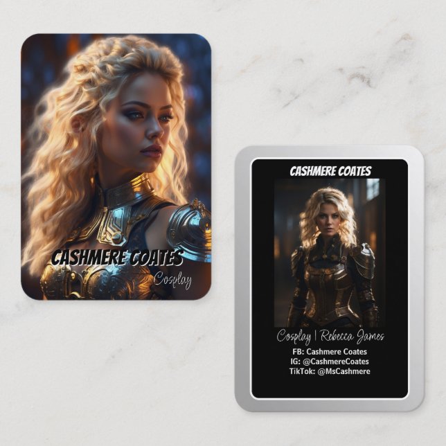 Anpassade Coscards | Minimalistiska Cosplay-kort f Visitkort (Fram/baksida)