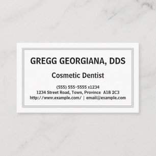 Anpassade Cosmetic Dentist Affärskort Visitkort